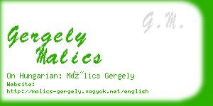 gergely malics business card